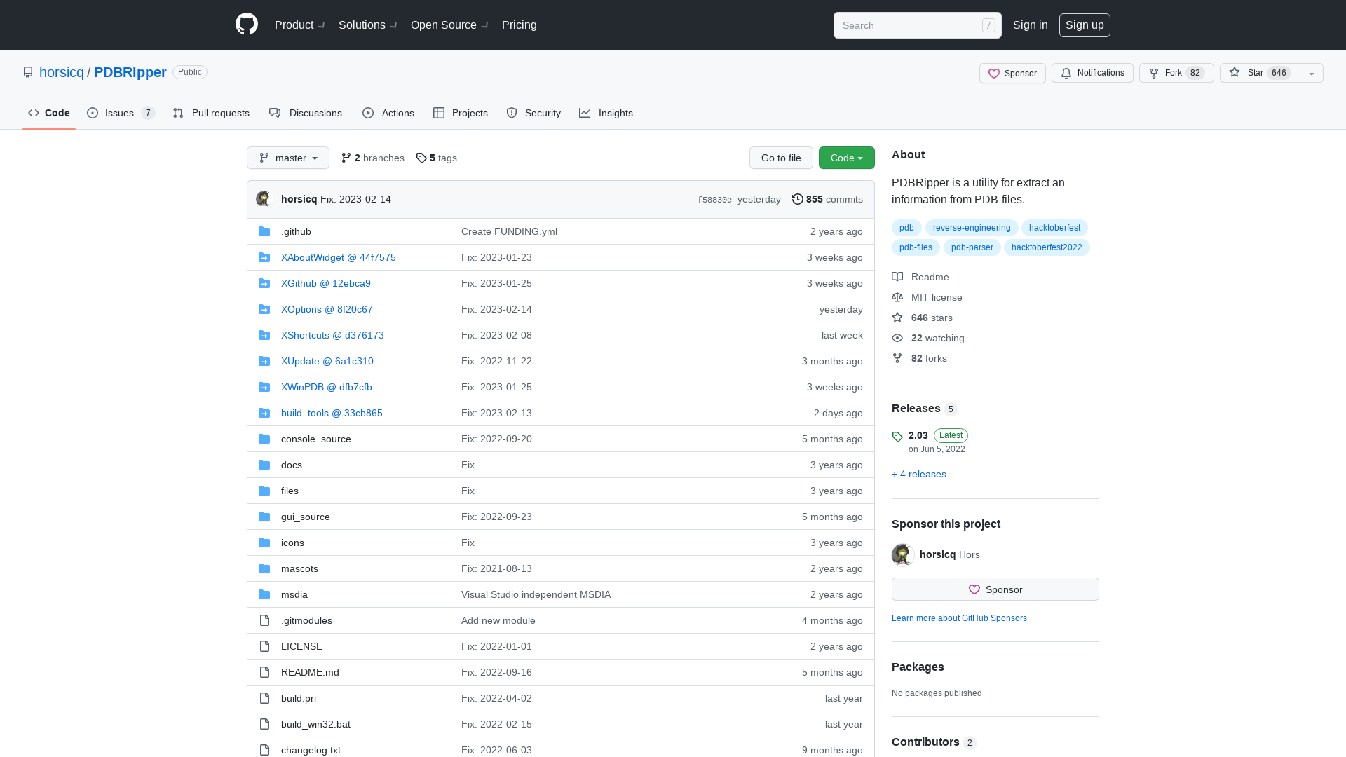 GitHub - horsicq/PDBRipper: PDBRipper is a utility for extract an information from PDB-files.