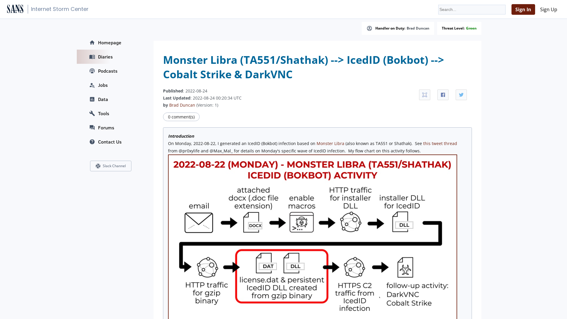 InfoSec Handlers Diary Blog - SANS Internet Storm Center