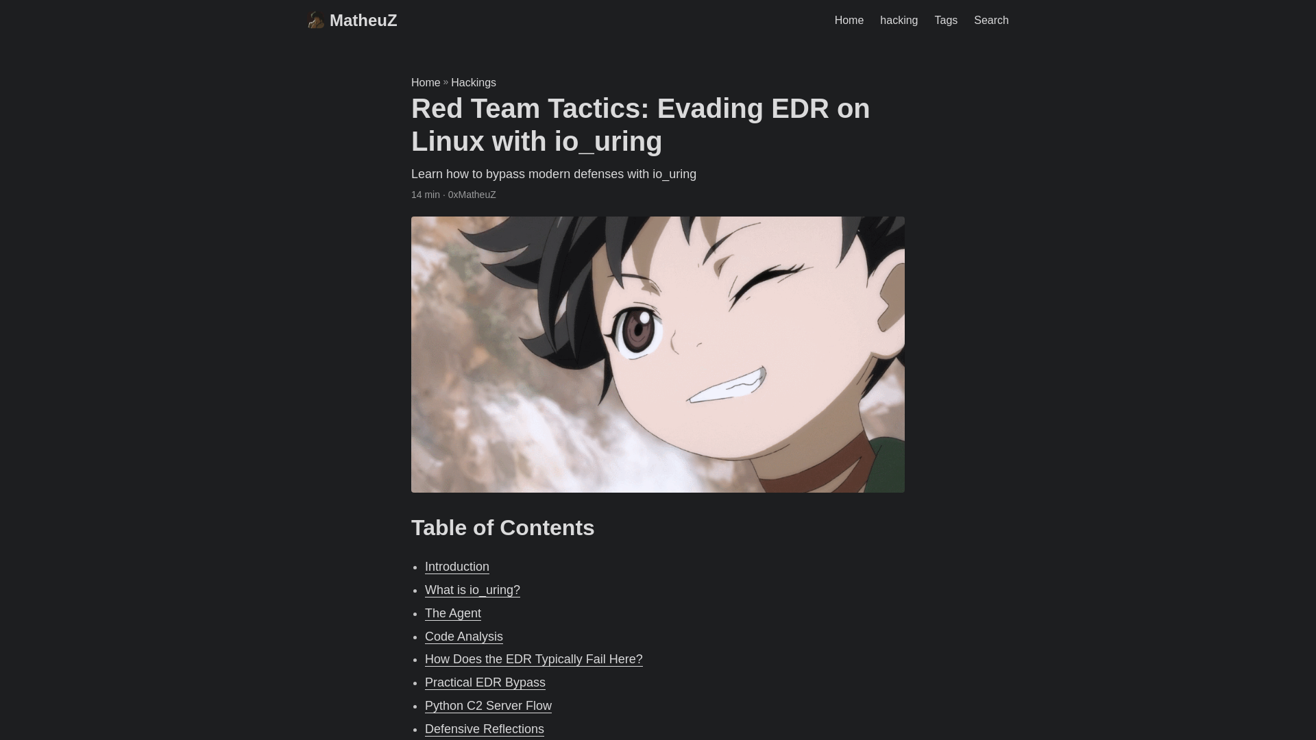Red Team Tactics: Evading EDR on Linux with io_uring | 0xMatheuZ