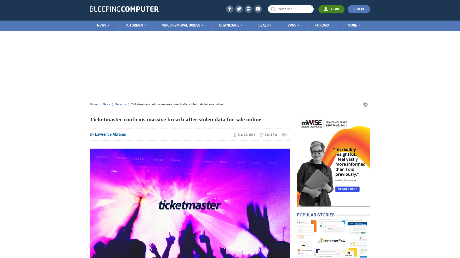 Ticketmaster confirms massive breach after stolen data for sale online