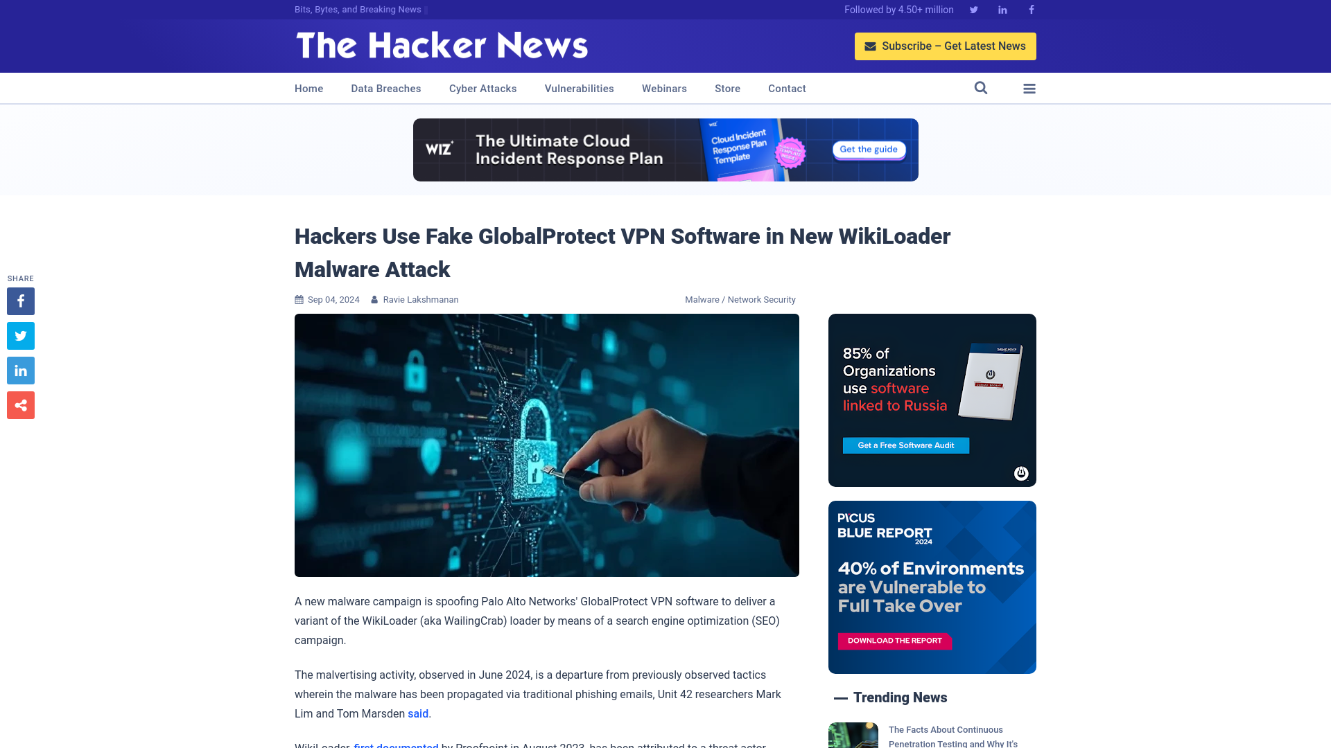 Hackers Use Fake GlobalProtect VPN Software in New WikiLoader Malware Attack