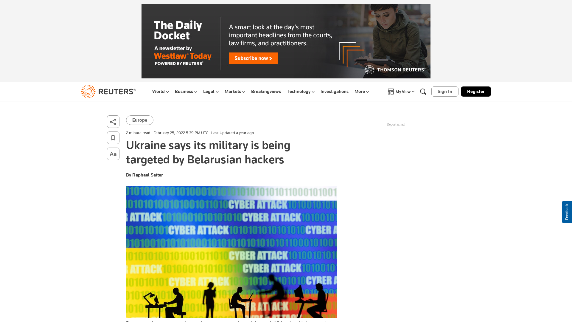 Ukraine says its military is being targeted by Belarusian hackers | Reuters