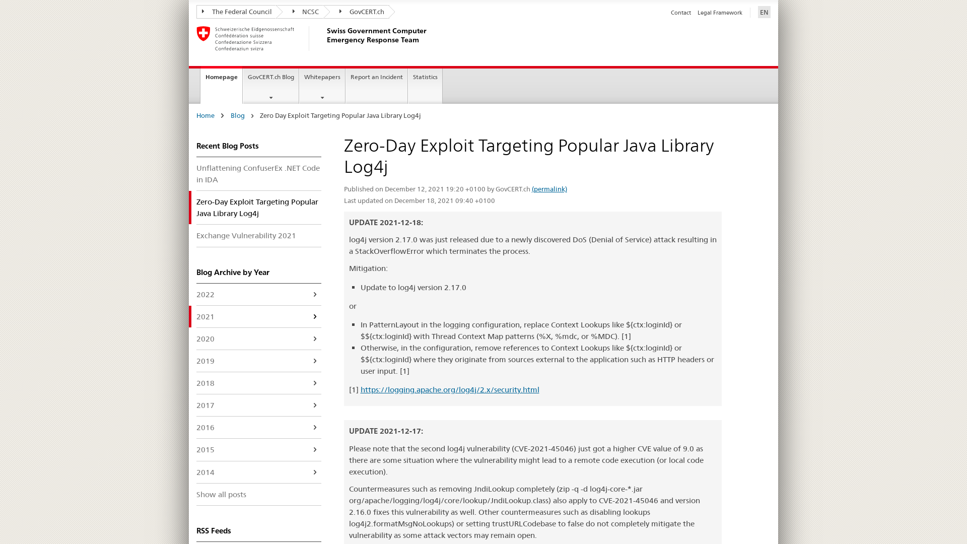 Zero-Day Exploit Targeting Popular Java Library Log4j