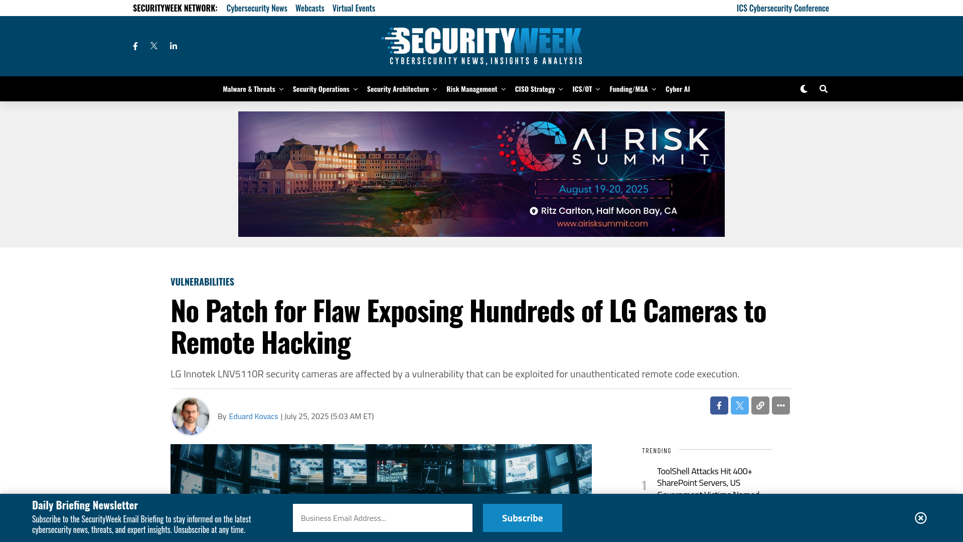 No Patch for Flaw Exposing Hundreds of LG Cameras to Remote Hacking - SecurityWeek