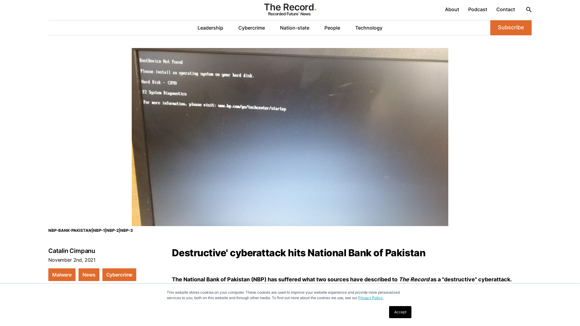 Destructive\' cyberattack hits National Bank of Pakistan