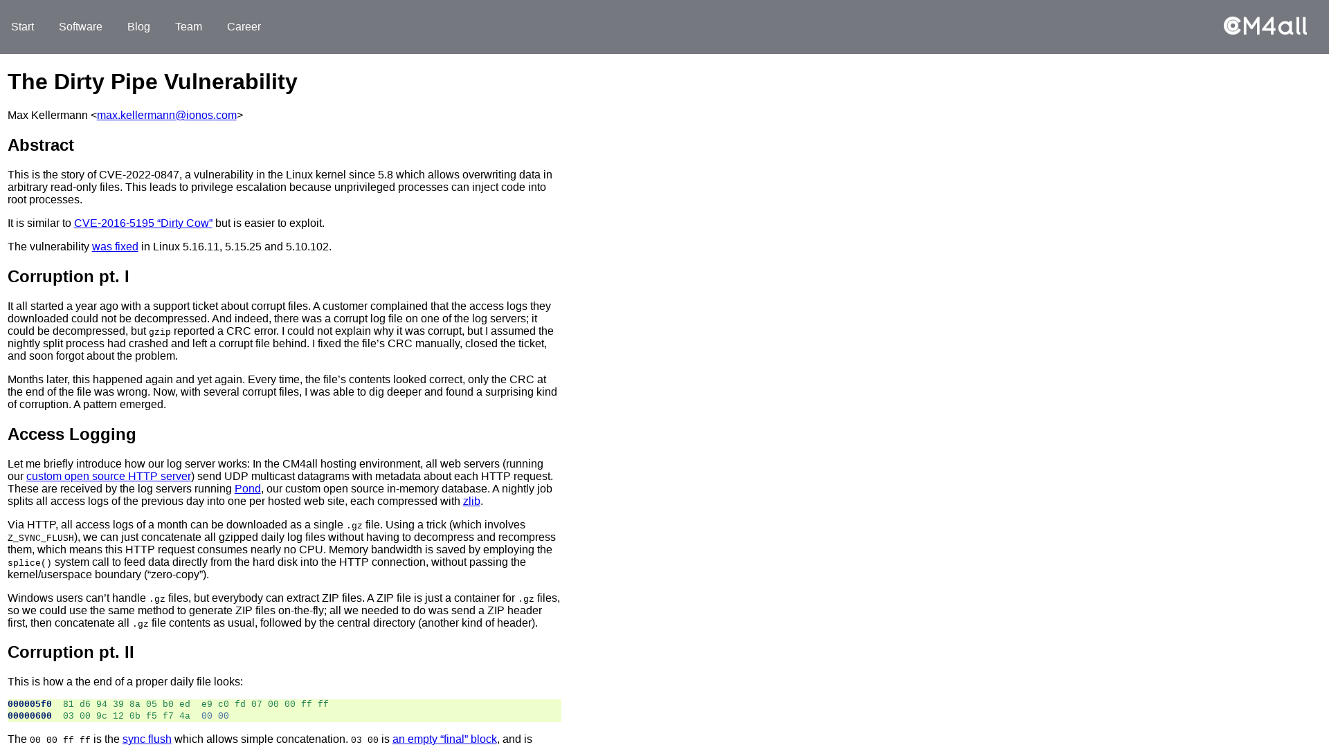 The Dirty Pipe Vulnerability — The Dirty Pipe Vulnerability documentation