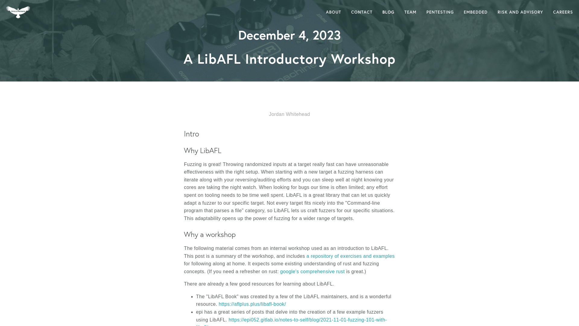 LibAFL Introductory workshop — Atredis Partners