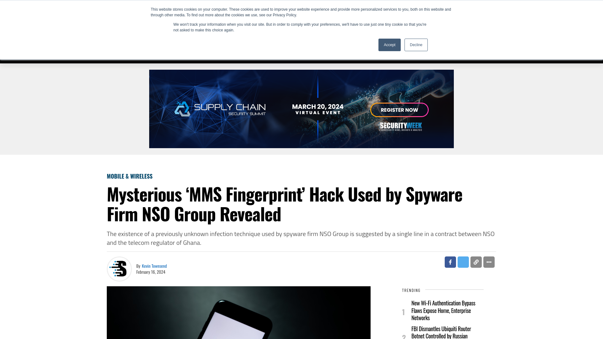 Mysterious ‘MMS Fingerprint’ Hack Used by Spyware Firm NSO Group Revealed - SecurityWeek