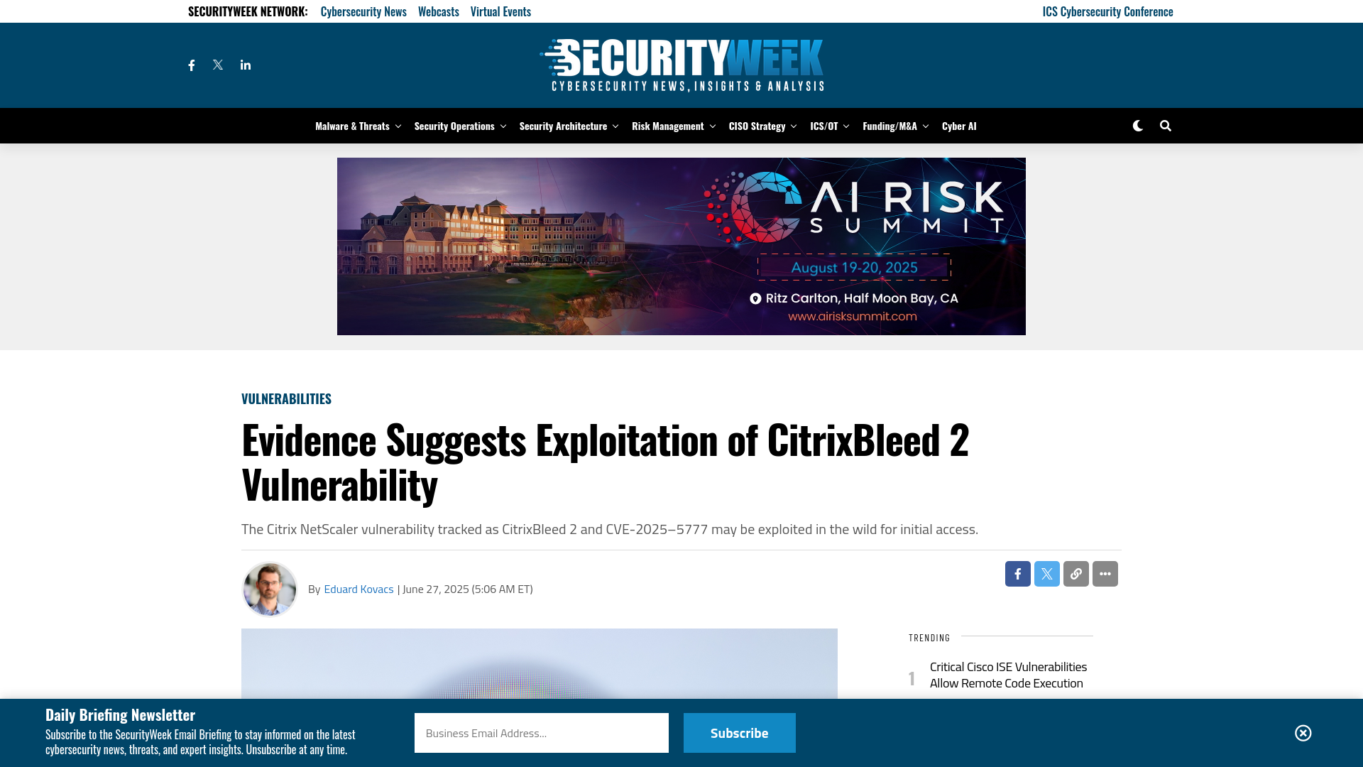 Evidence Suggests Exploitation of CitrixBleed 2 Vulnerability - SecurityWeek
