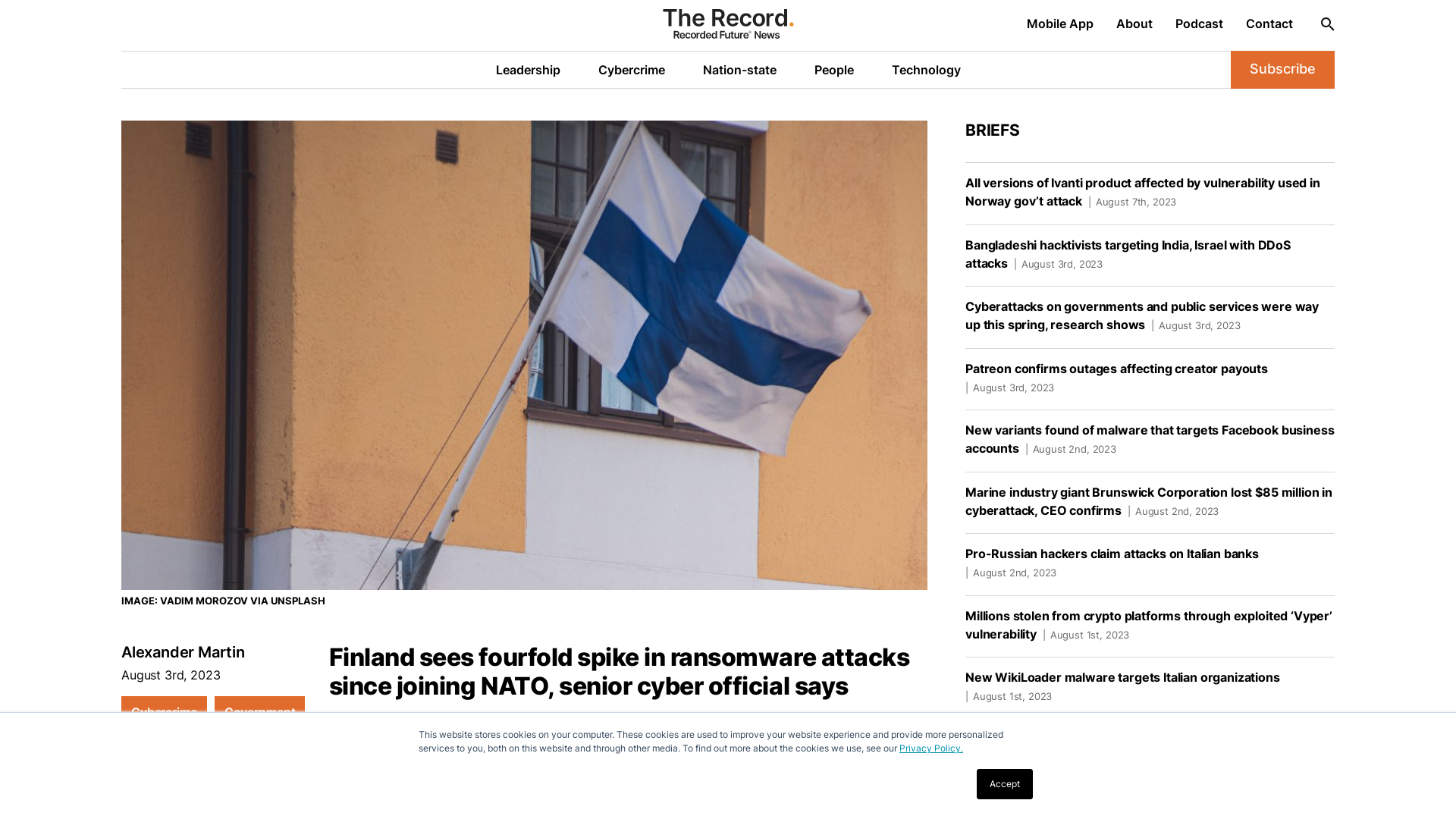 Finland sees fourfold spike in ransomware attacks since joining NATO, senior cyber official says