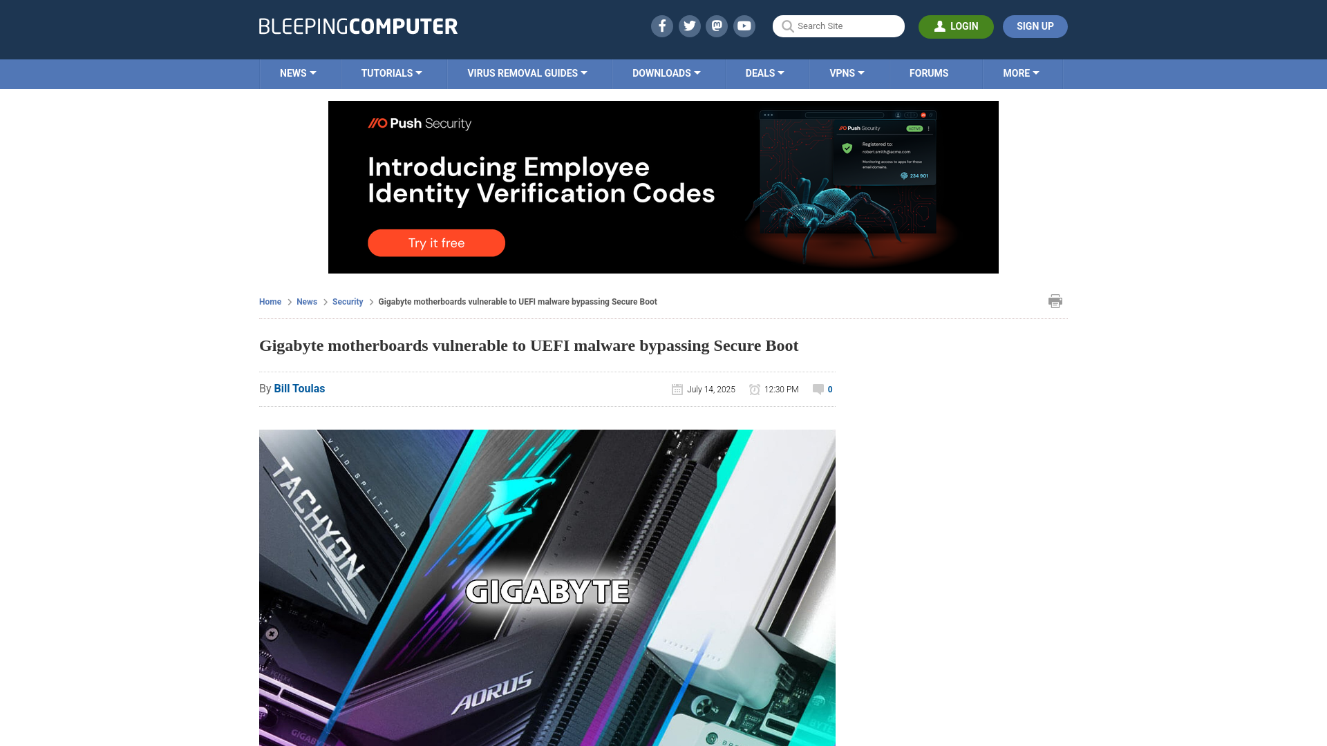 Gigabyte motherboards vulnerable to UEFI malware bypassing Secure Boot