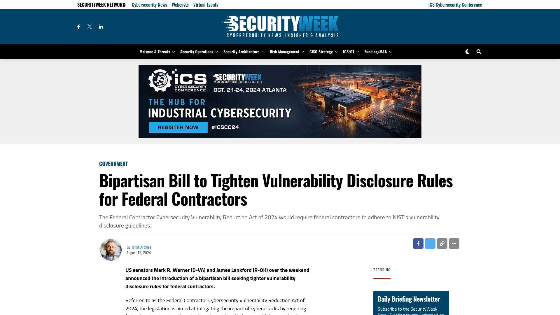 Bipartisan Bill to Tighten Vulnerability Disclosure Rules for Federal Contractors - SecurityWeek