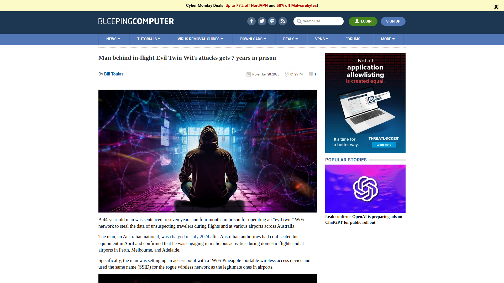 Man behind in-flight Evil Twin WiFi attacks gets 7 years in prison
