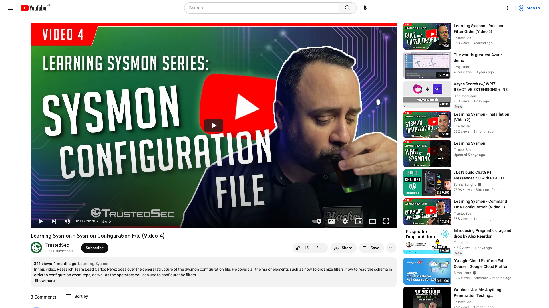 Learning Sysmon - Sysmon Configuration File (Video 4) - YouTube