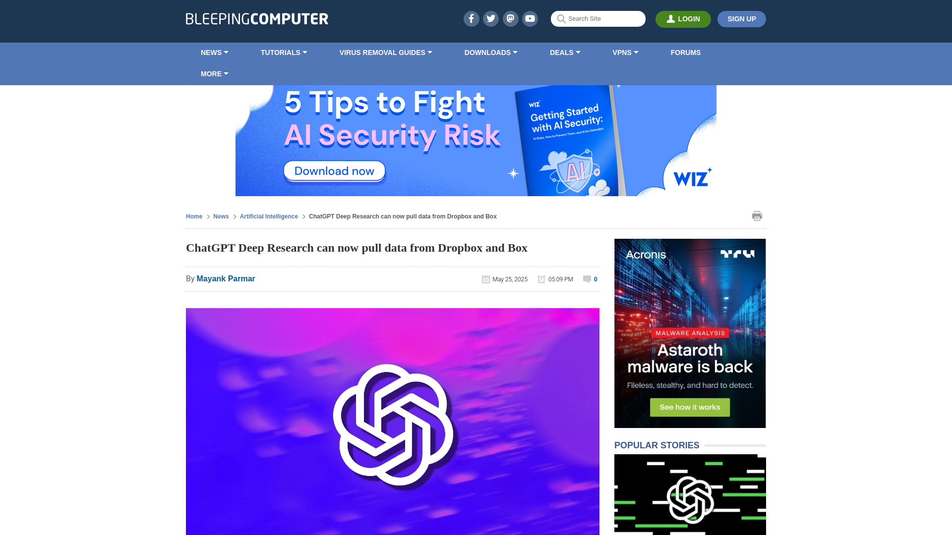 ChatGPT Deep Research can now pull data from Dropbox and Box