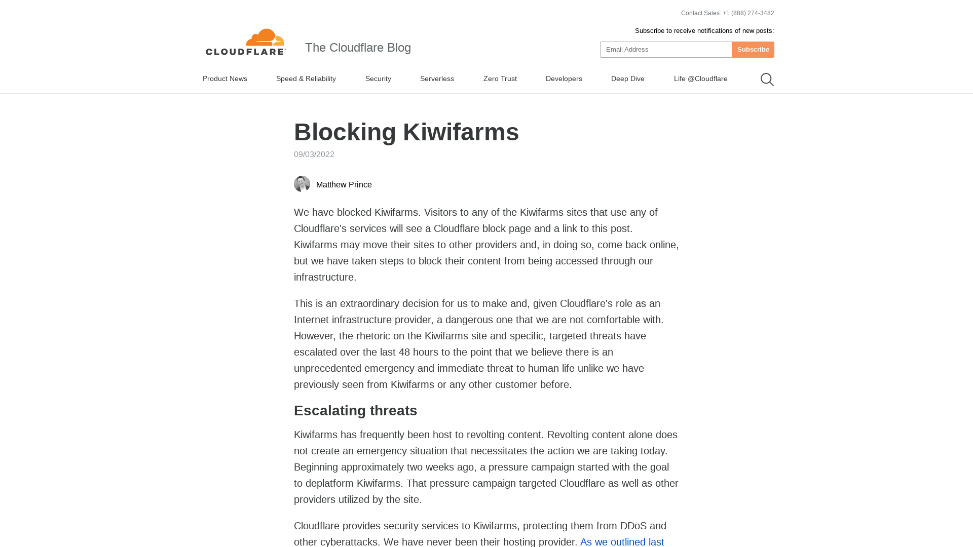 Blocking Kiwifarms