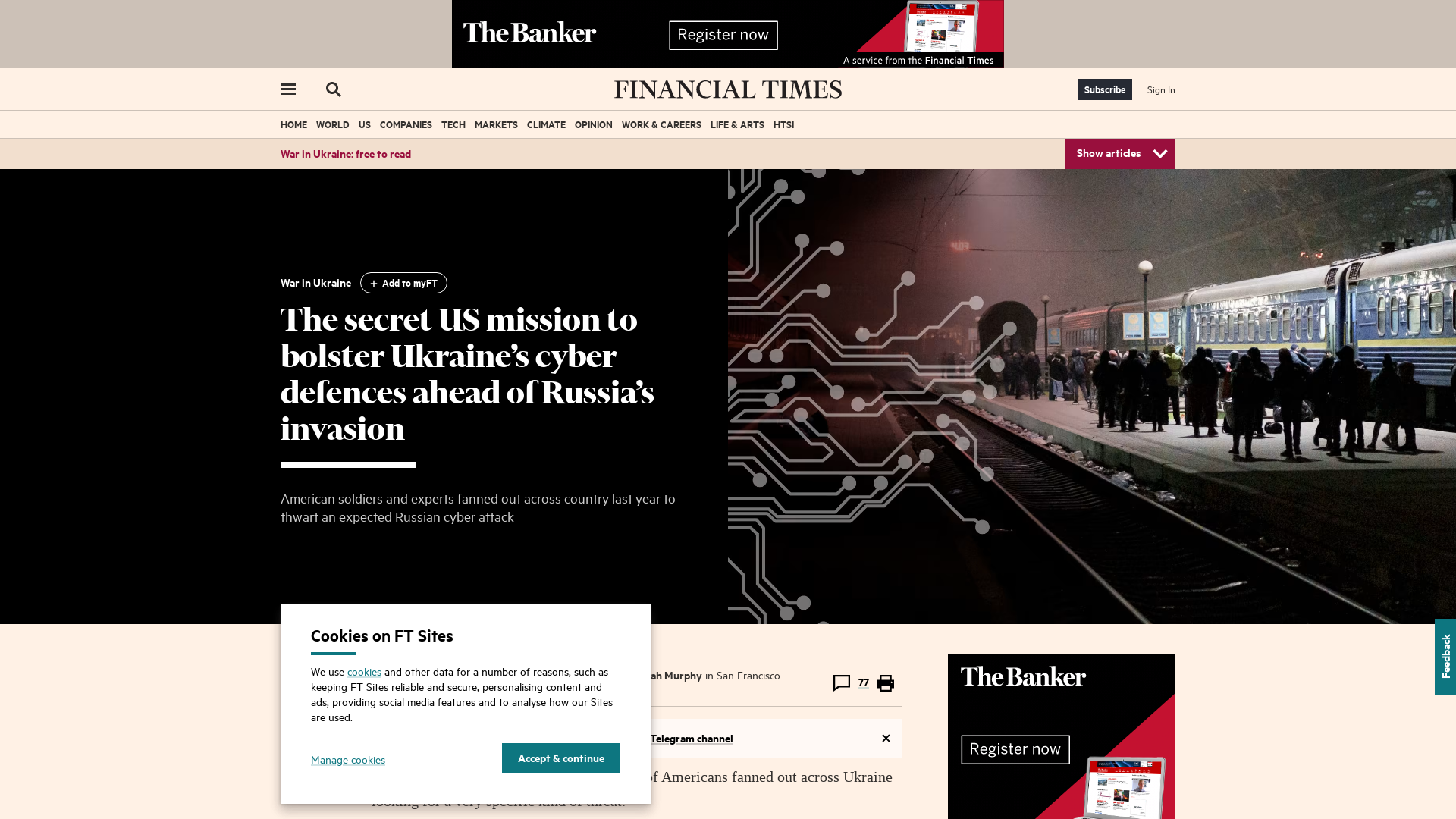 The secret US mission to bolster Ukraine’s cyber defences ahead of Russia’s invasion | Financial Times