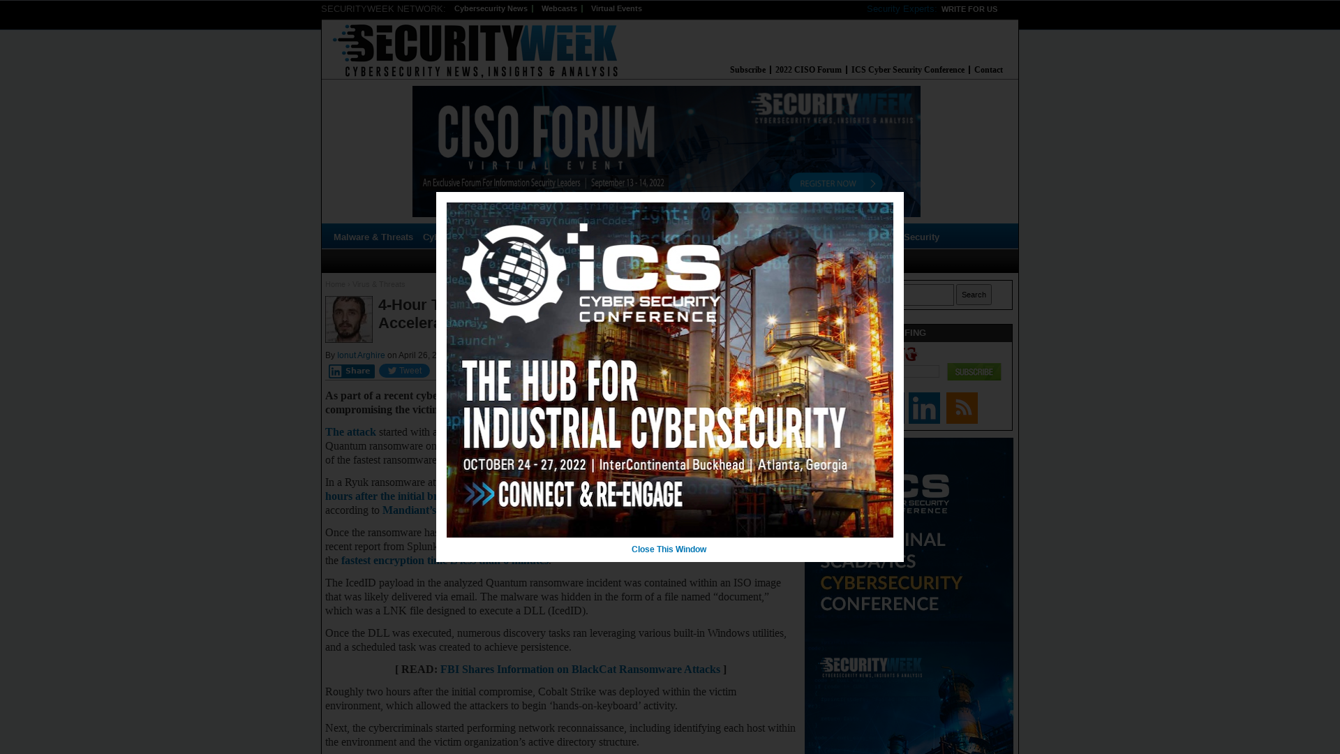 4-Hour Time-to-Ransom Seen in Quantum Attack as Accelerated Ransomware Increasingly Common | SecurityWeek.Com