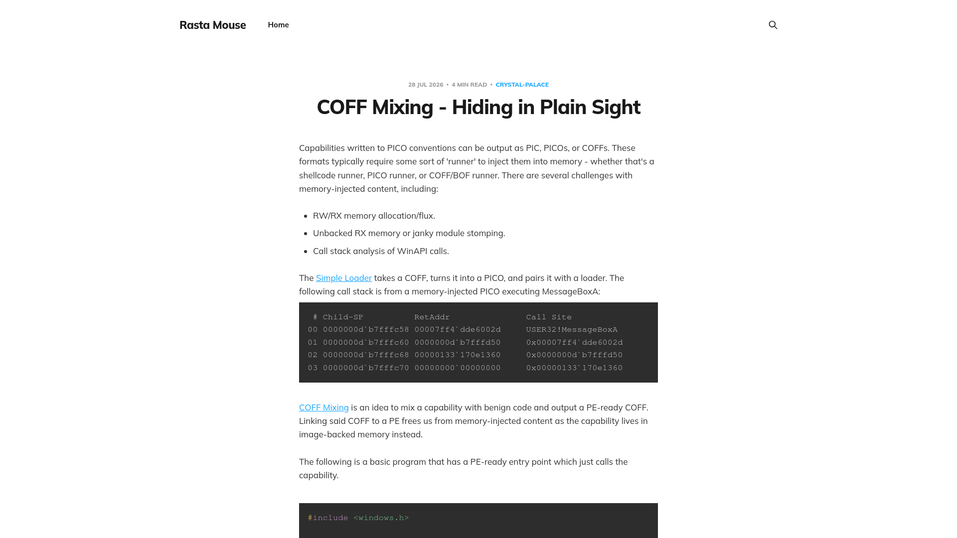 COFF Mixing - Hiding in Plain Sight