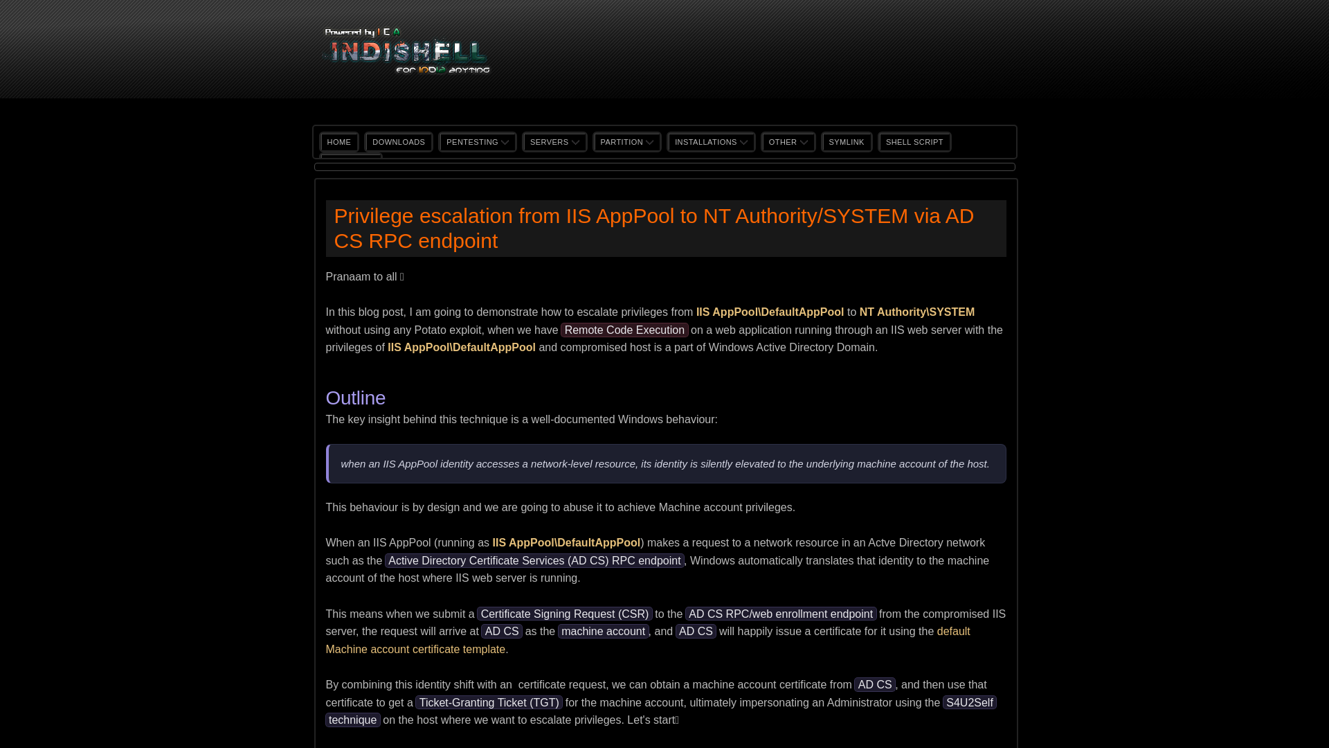 Privilege escalation from IIS AppPool to NT Authority/SYSTEM via AD CS RPC endpoint | Start With Linux | Mannu Linux
