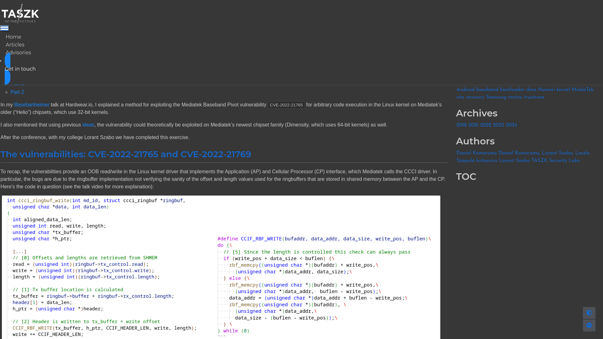 Full Chain Baseband Exploits, Part 3 - taszk.io labs