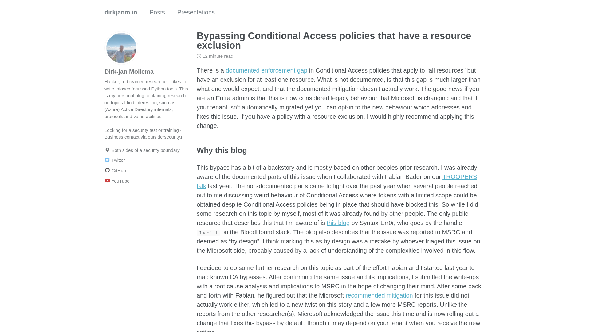 Bypassing Conditional Access policies that have a resource exclusion - dirkjanm.io