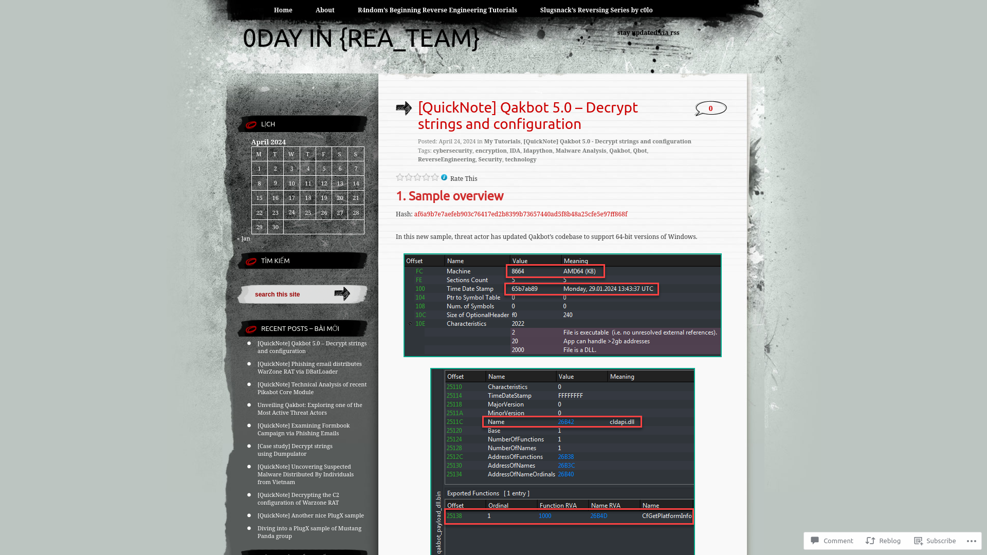 [QuickNote] Qakbot 5.0 – Decrypt strings and configuration | 0day in {REA_TEAM}