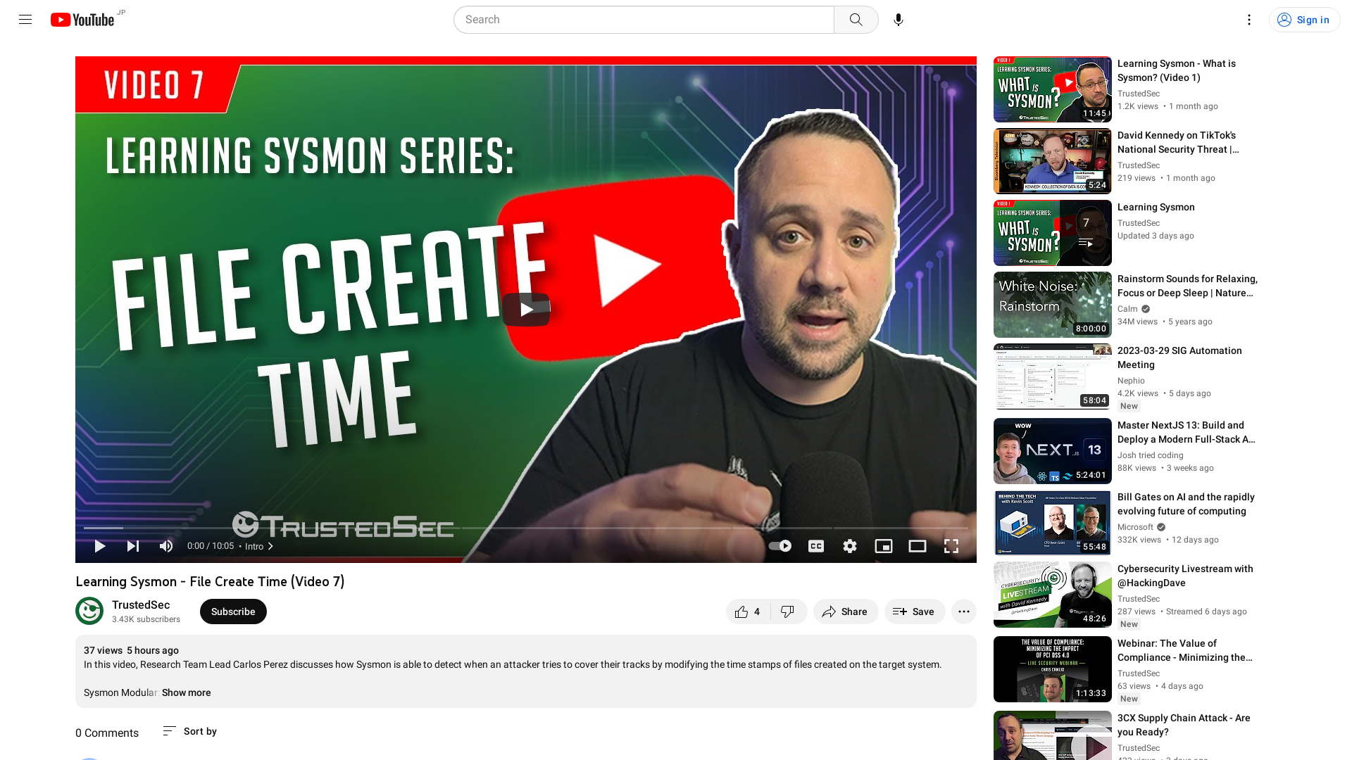 Learning Sysmon - File Create Time (Video 7) - YouTube