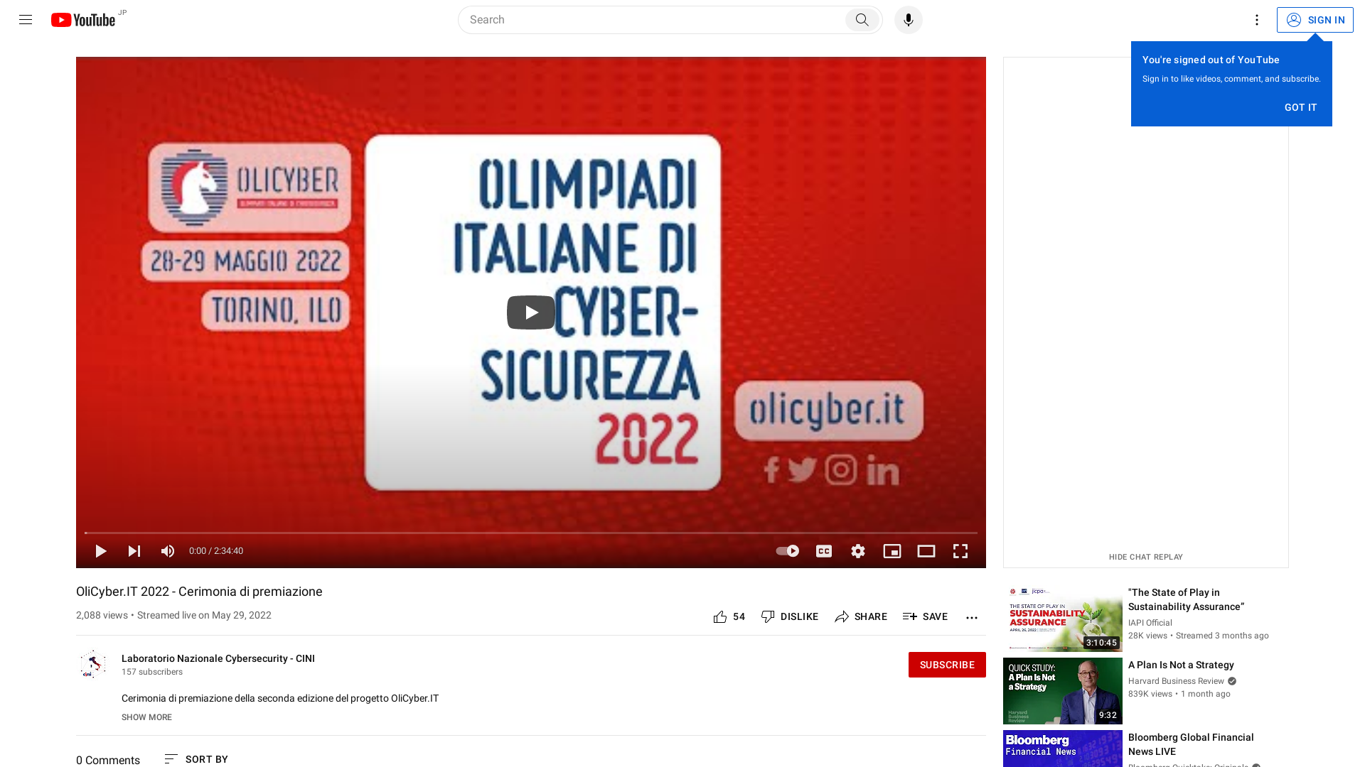 OliCyber.IT 2022 - Cerimonia di premiazione - YouTube