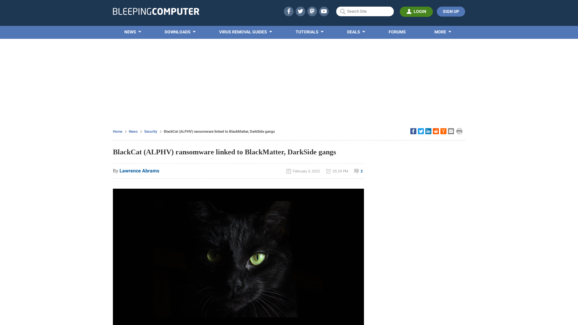 BlackCat (ALPHV) ransomware linked to BlackMatter, DarkSide gangs