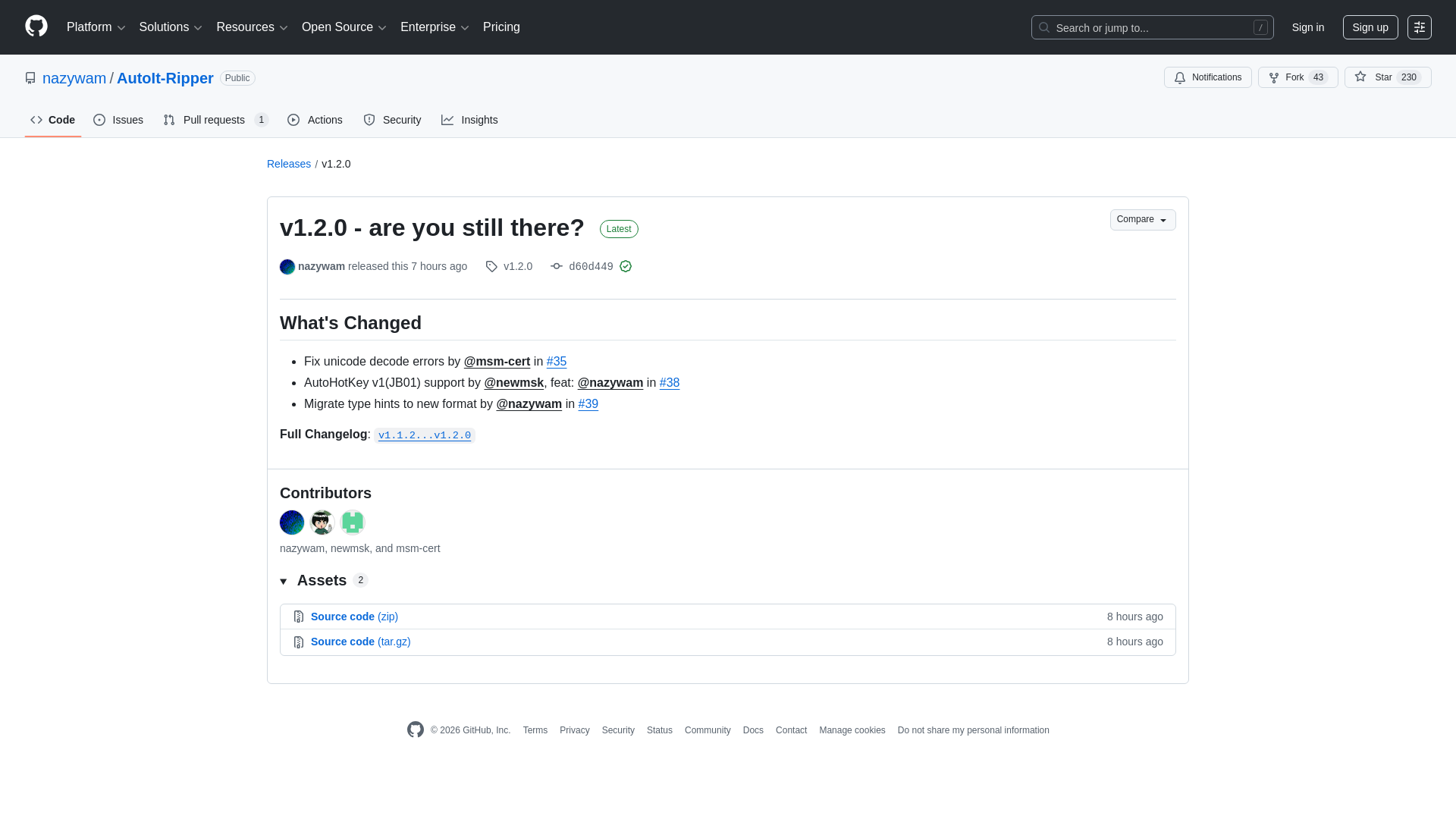 Release v1.2.0 - are you still there? · nazywam/AutoIt-Ripper · GitHub