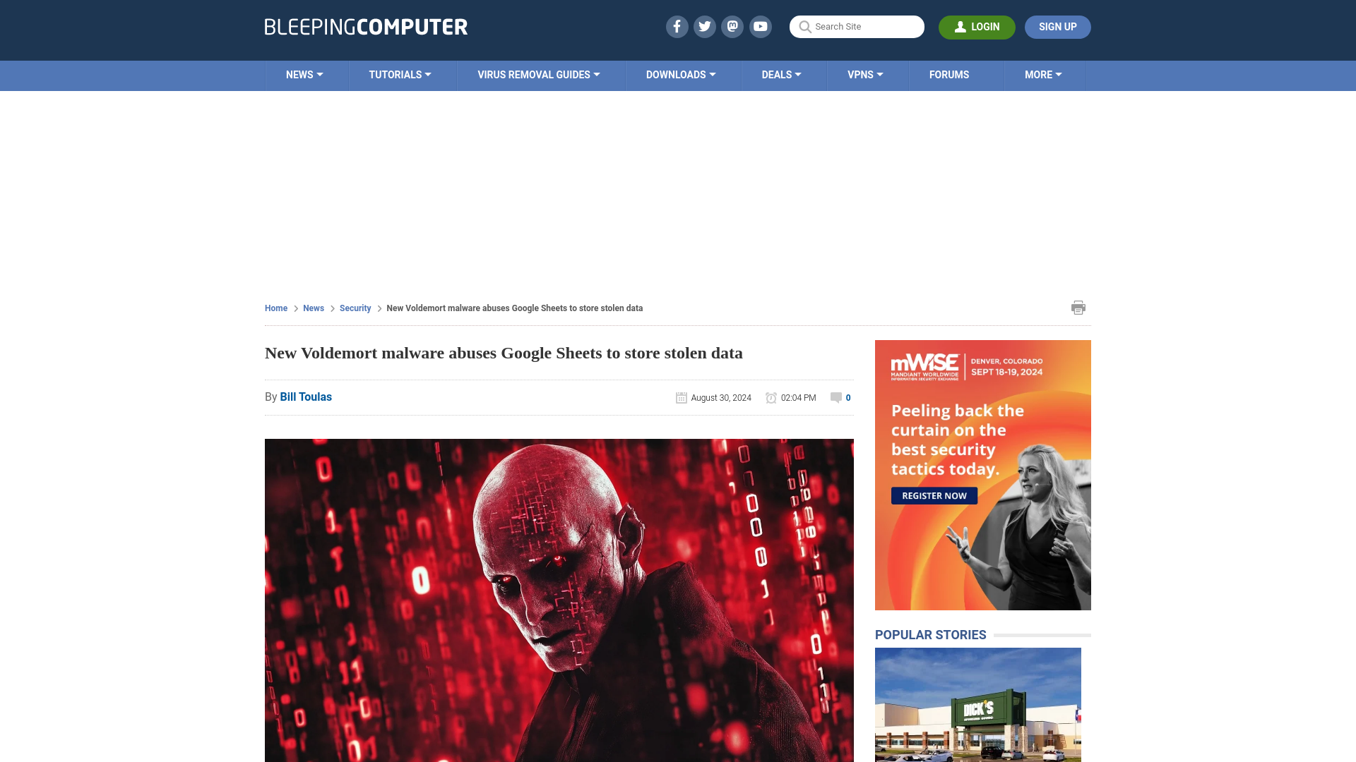 New Voldemort malware abuses Google Sheets to store stolen data