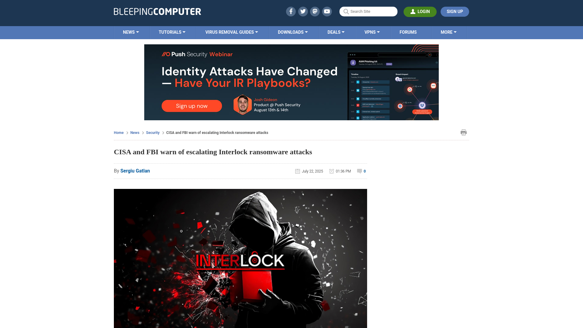 CISA and FBI warn of escalating Interlock ransomware attacks