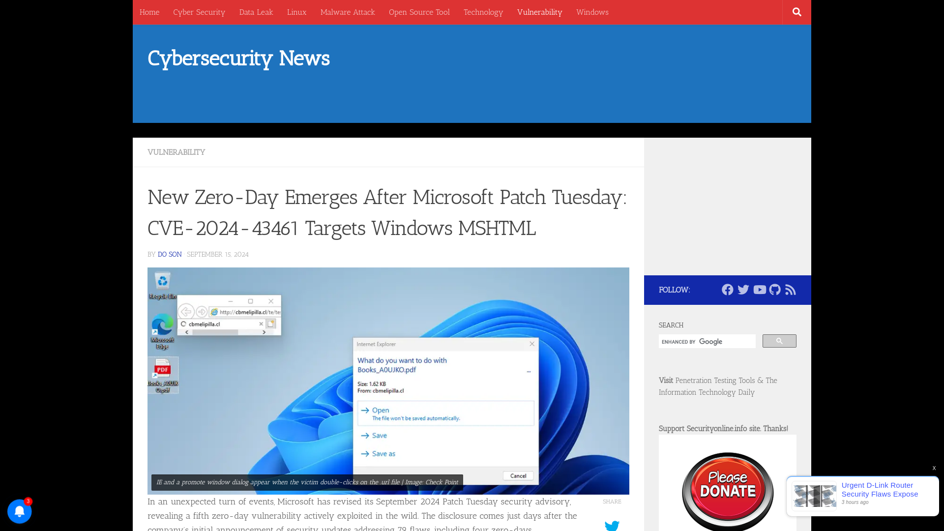 New Zero-Day Emerges After Microsoft Patch Tuesday: CVE-2024-43461 Targets Windows MSHTML