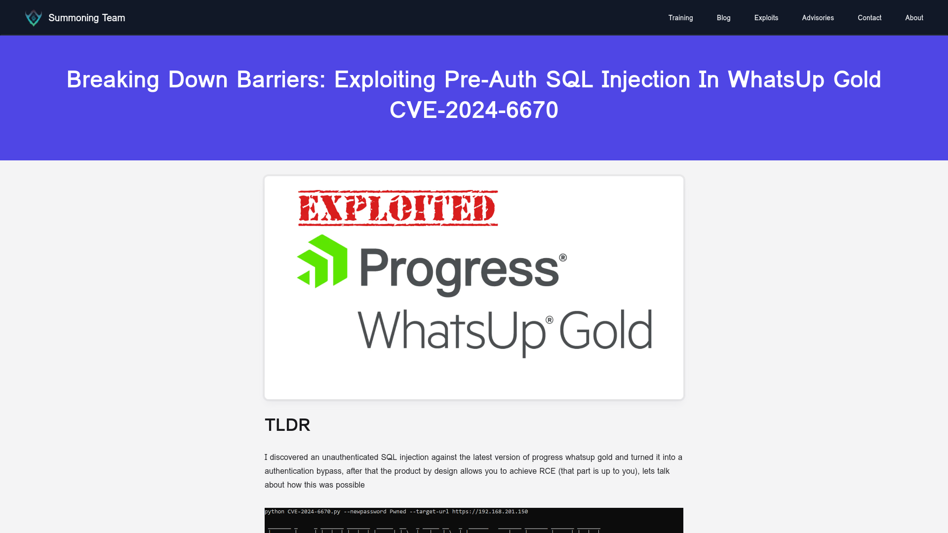 Breaking Down Barriers: Exploiting Pre-Auth SQL Injection in WhatsUp Gold