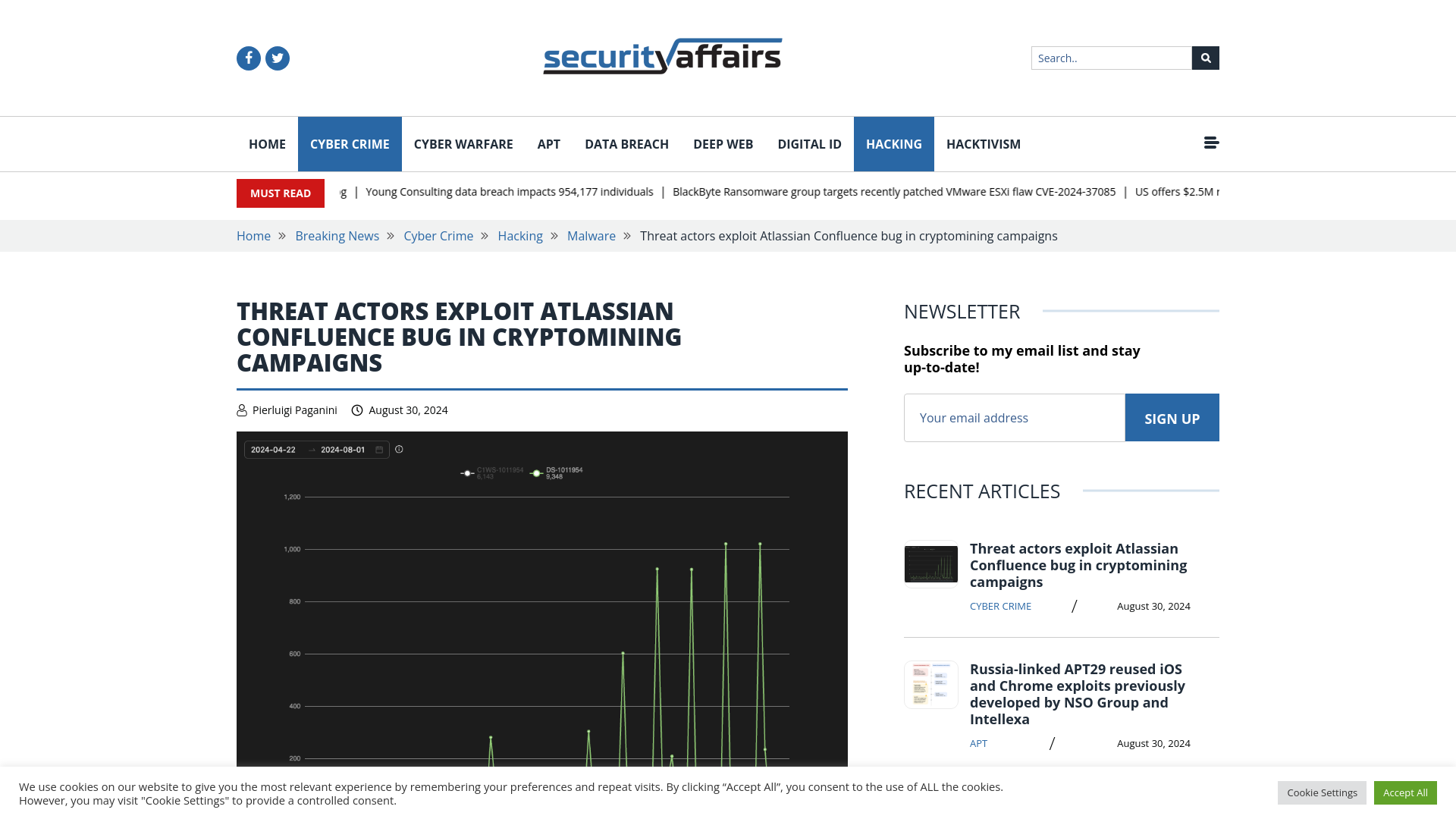 Threat actors exploit Atlassian Confluence bug in cryptomining campaigns