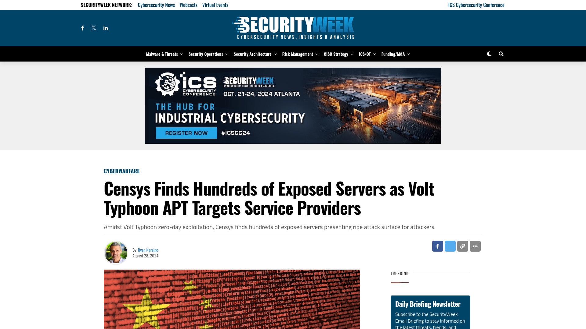 Censys Finds Hundreds of Exposed Servers as Volt Typhoon APT Targets Service Providers - SecurityWeek