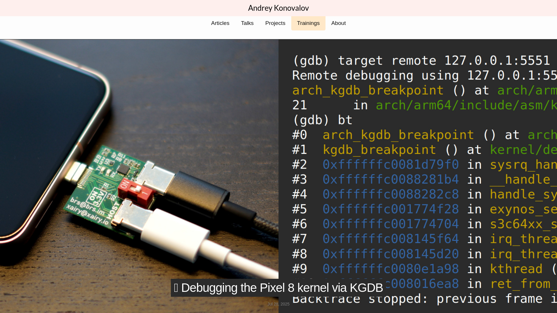 📲 Debugging the Pixel 8 kernel via KGDB | Andrey Konovalov