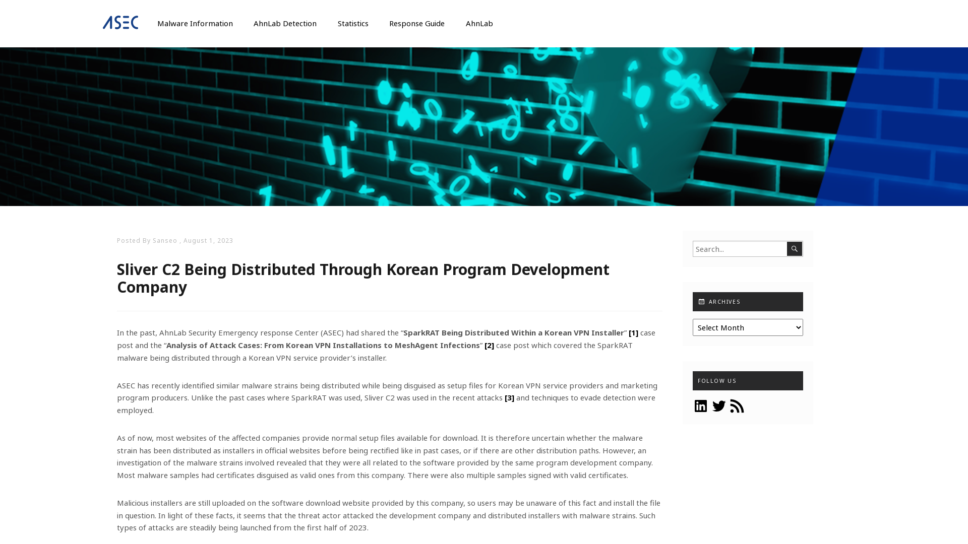 Sliver C2 Being Distributed Through Korean Program Development Company - ASEC BLOG