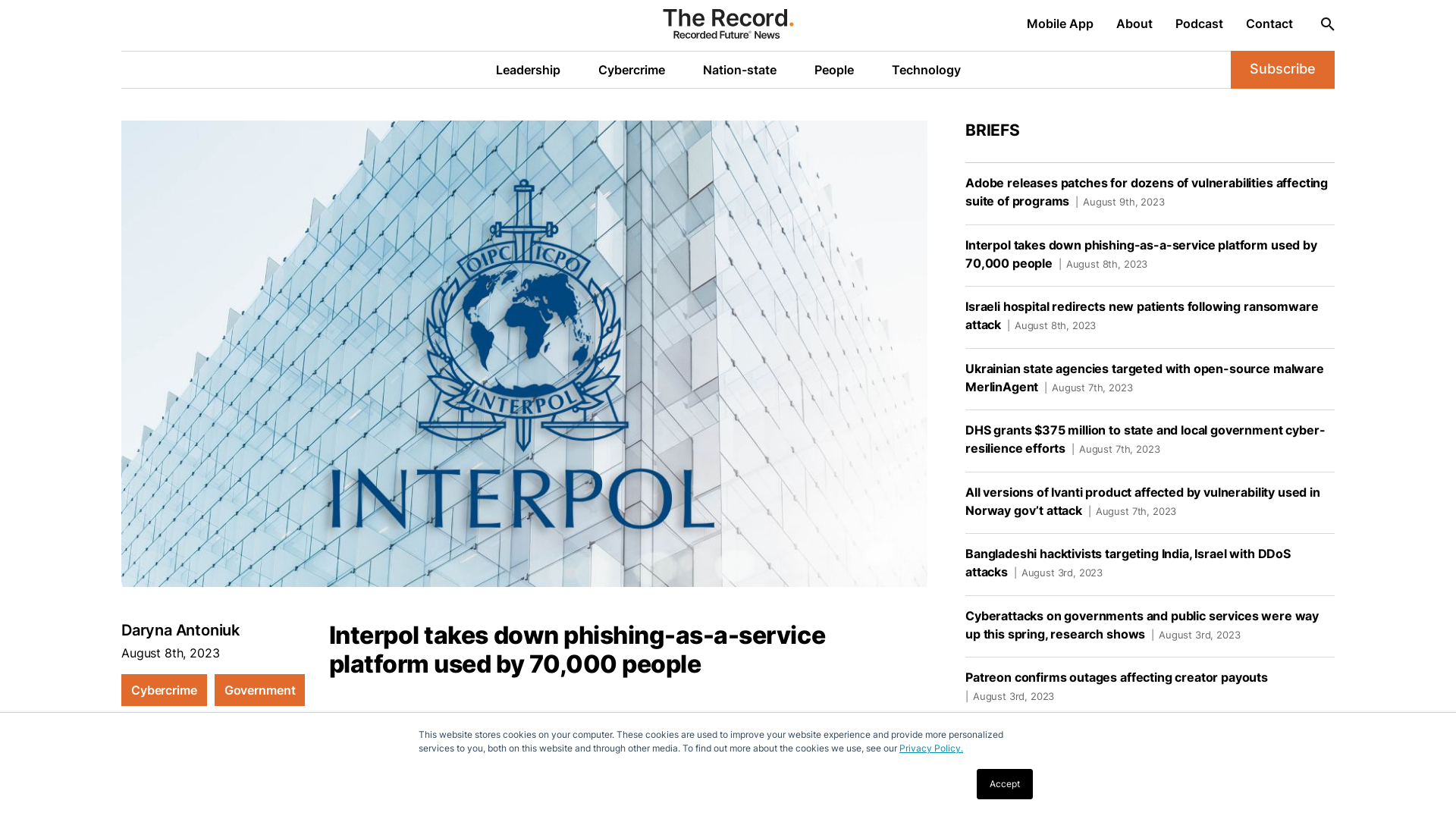 Interpol takes down phishing-as-a-service platform used by 70,000 people