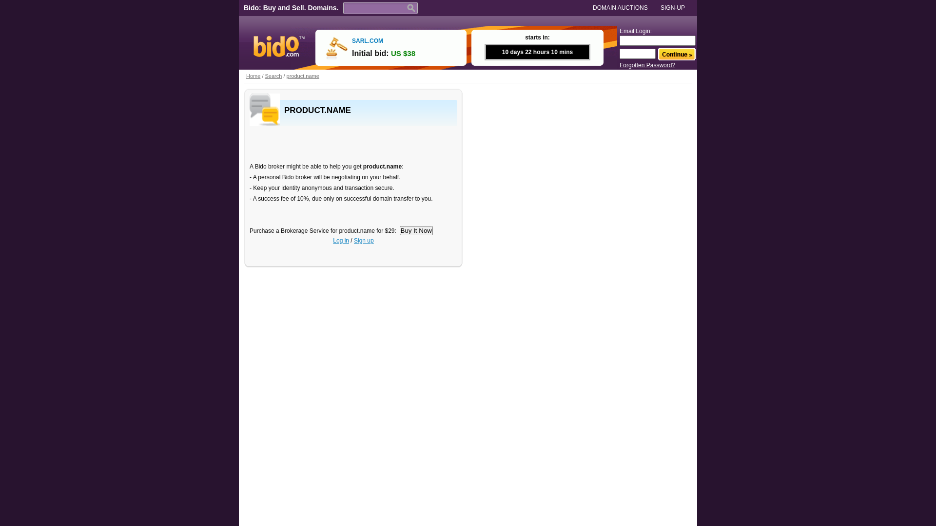PRODUCT.NAME - Request Brokerage Service