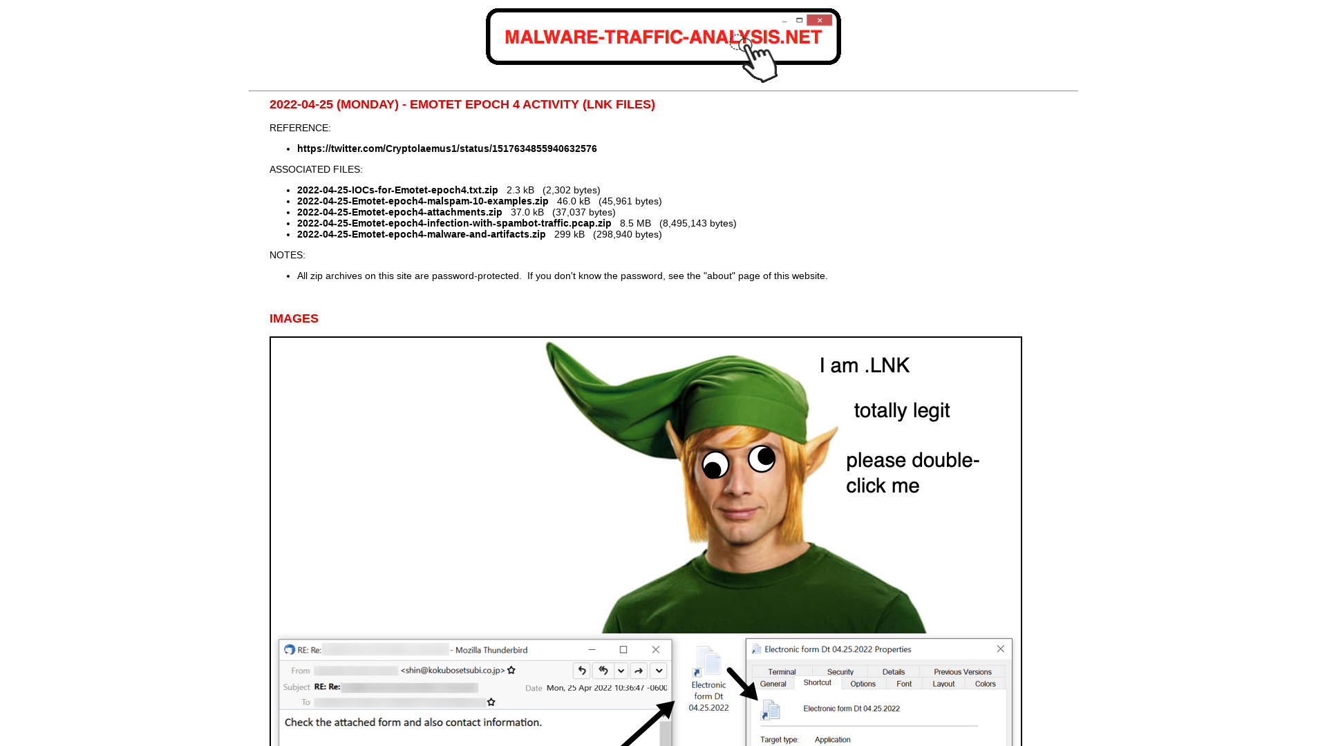 Malware-Traffic-Analysis.net - 2022-04-25 (Monday) - Emotet epoch4 activity (LNK files)