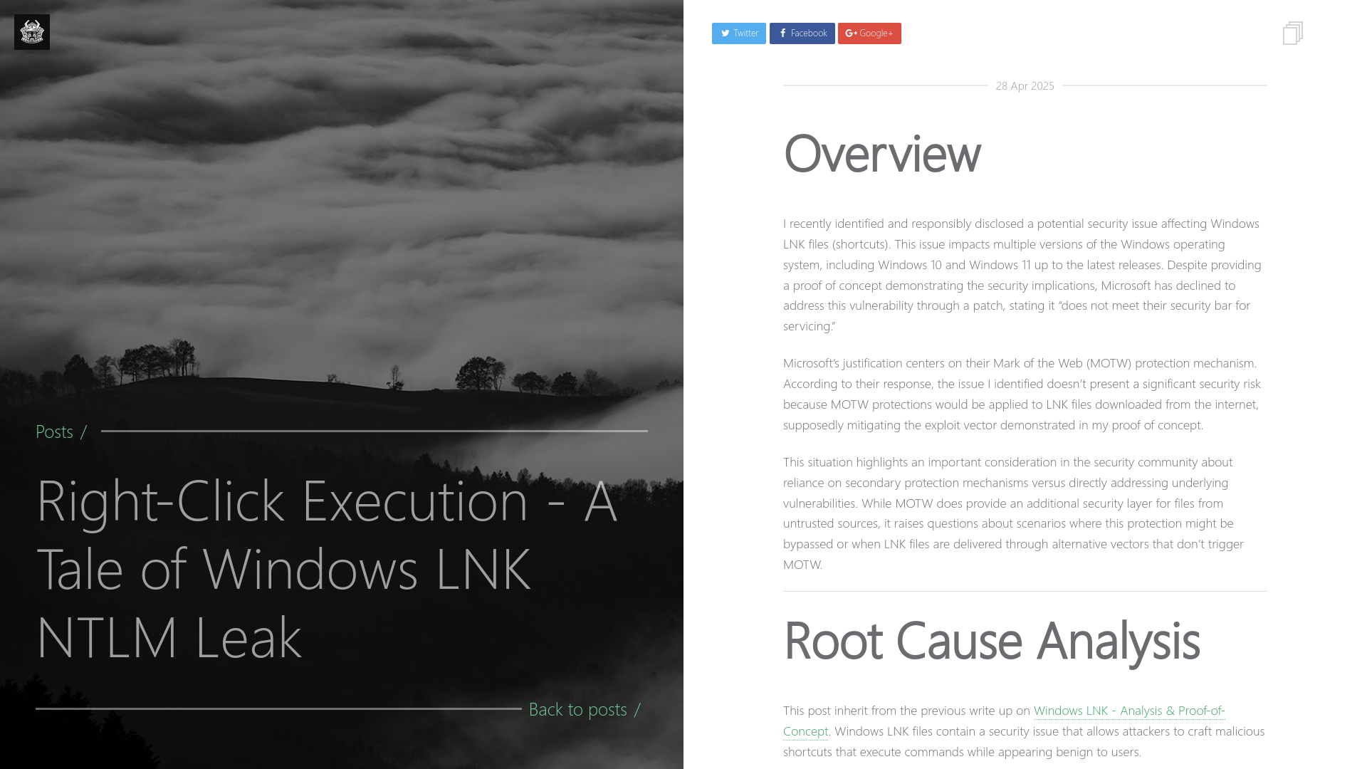 Right-Click Execution - A Tale of Windows LNK NTLM Leak – Security Research