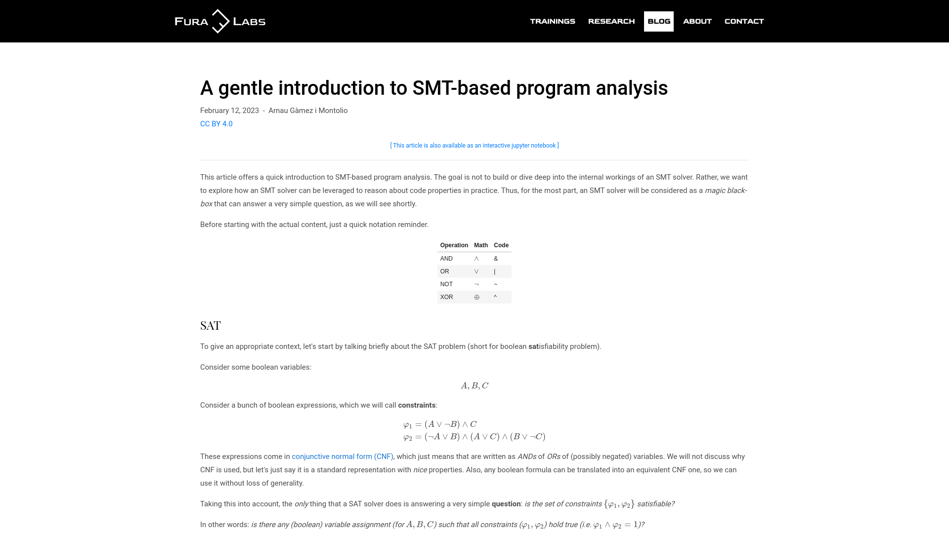 A gentle introduction to SMT-based program analysis | Fura Labs