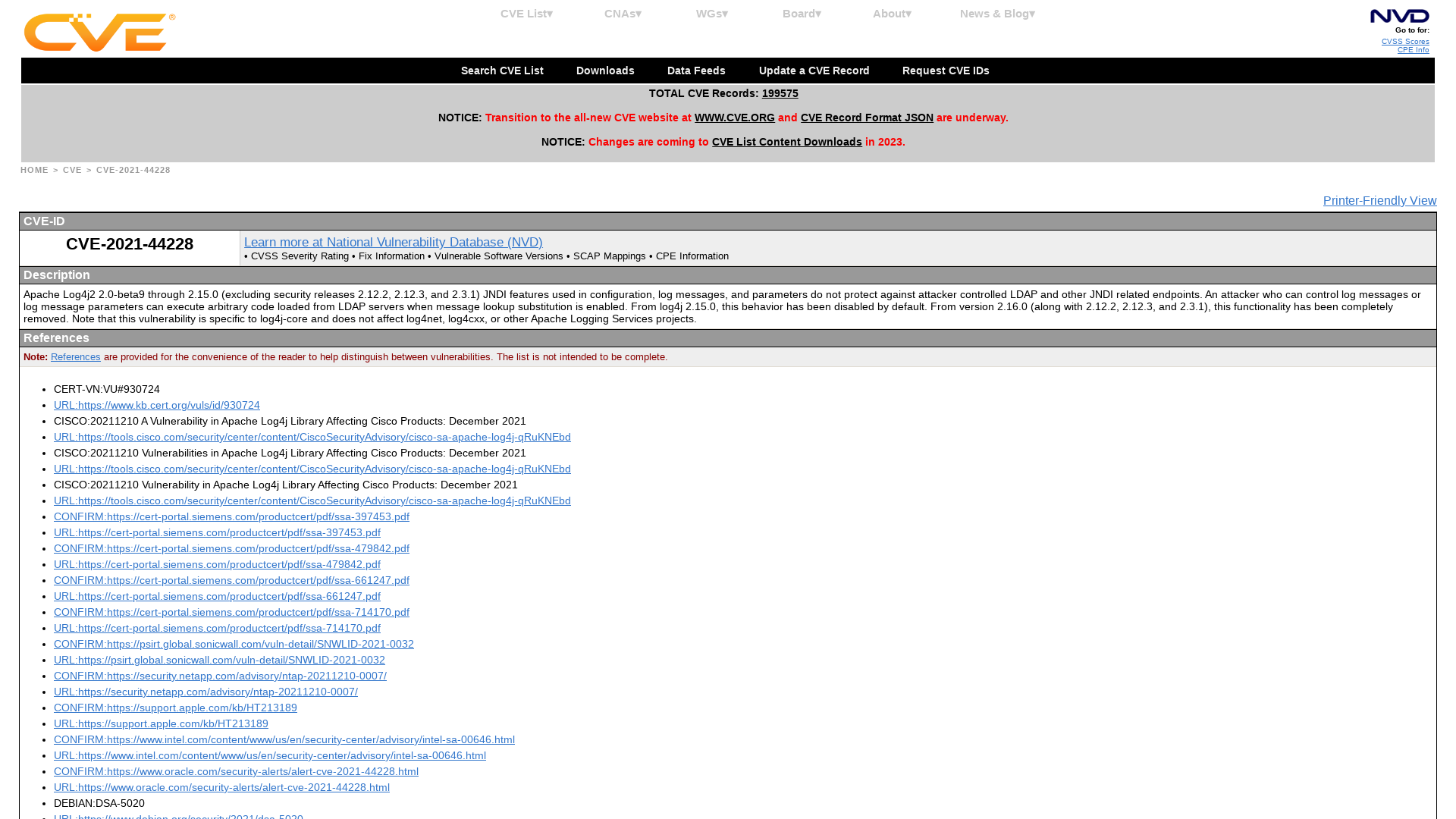 CVE - CVE-2021-44228