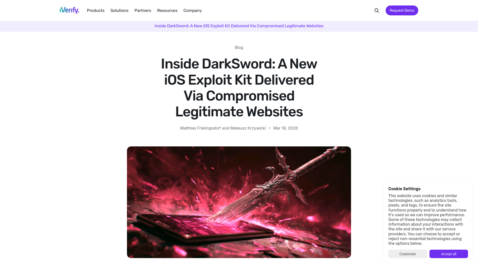 Inside DarkSword: A New iOS Exploit Kit Delivered Via Compromised Legitimate Websites
