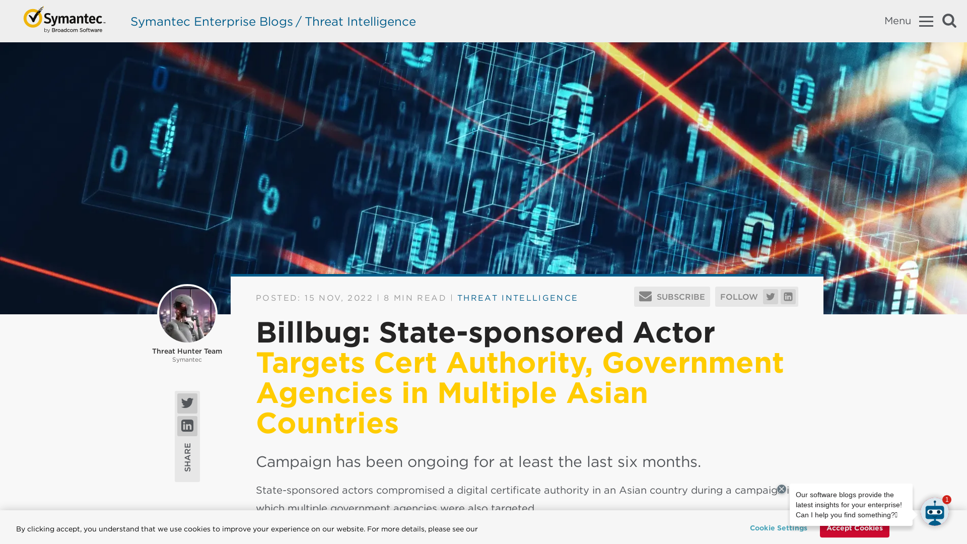 Billbug: State-sponsored Actor Targets Cert Authority, Government Agencies in Multiple Asian Countries | Symantec Enterprise Blogs