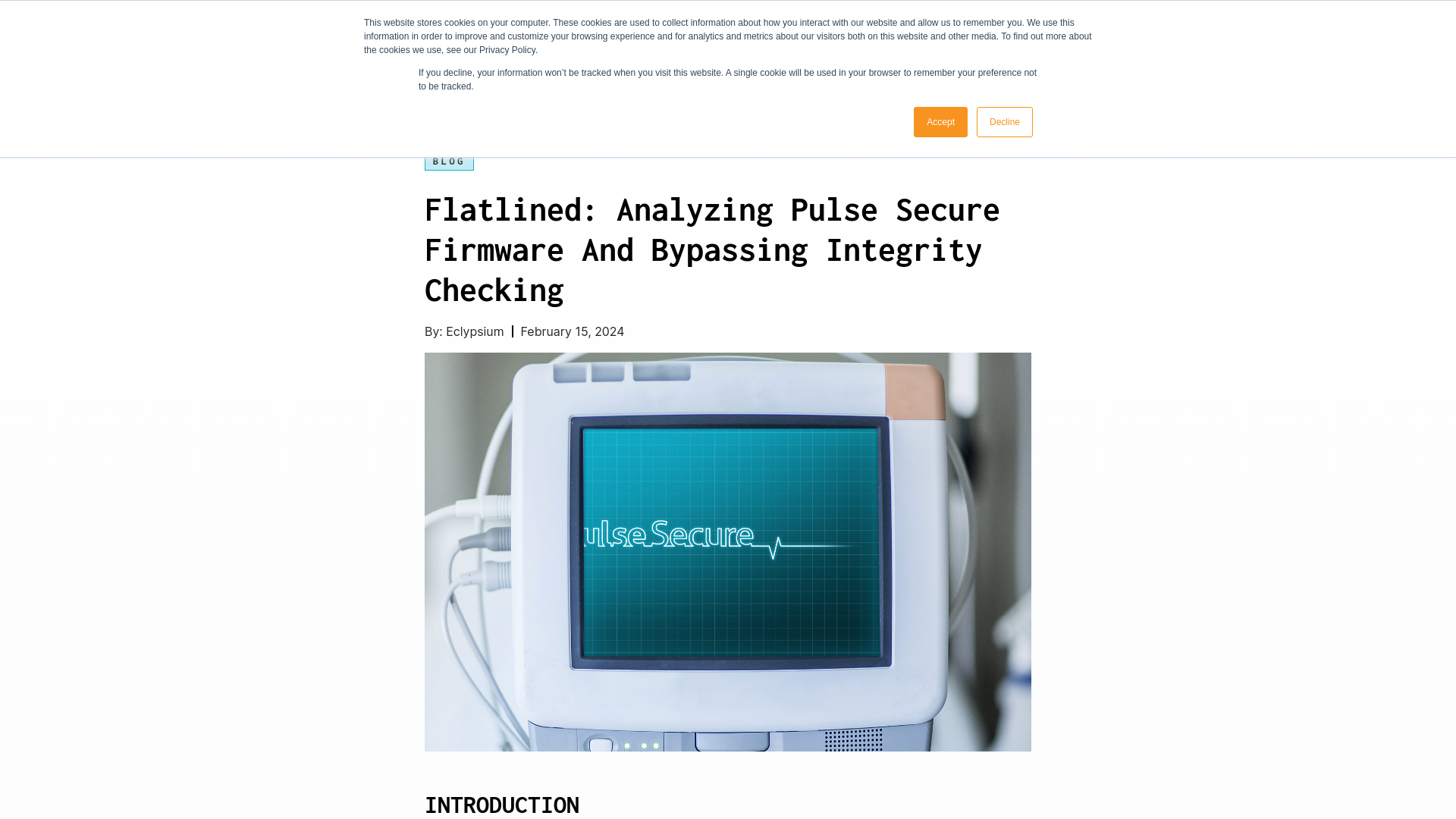 Flatlined: Analyzing Pulse Secure Firmware and Bypassing Integrity Checking - Eclypsium | Supply Chain Security for the Modern Enterprise