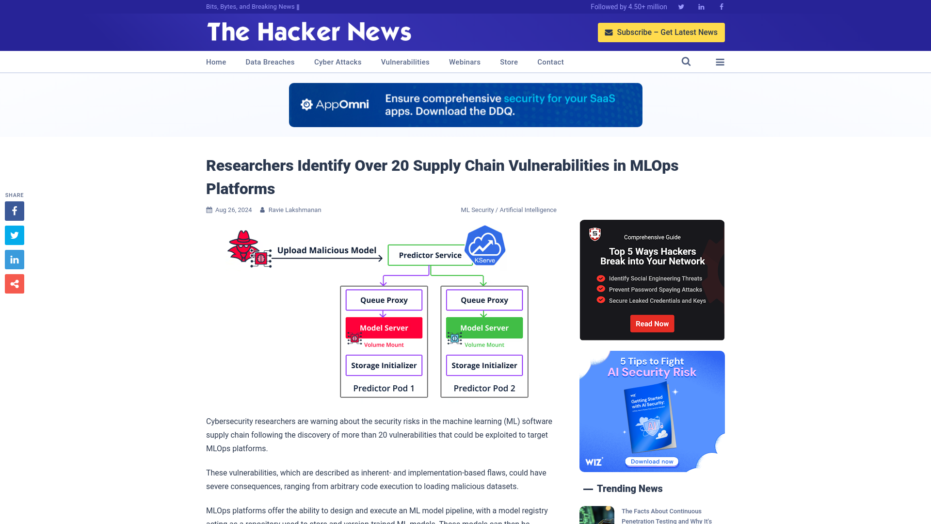 Researchers Identify Over 20 Supply Chain Vulnerabilities in MLOps Platforms